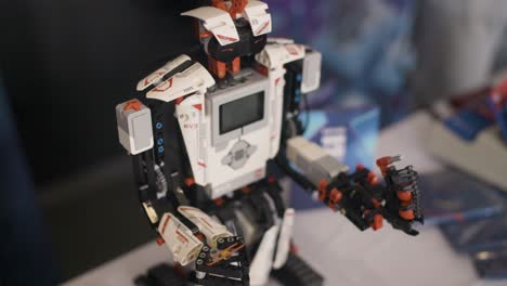 close up of a constructor robot toy