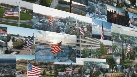 collage de la bandera americana de estados unidos