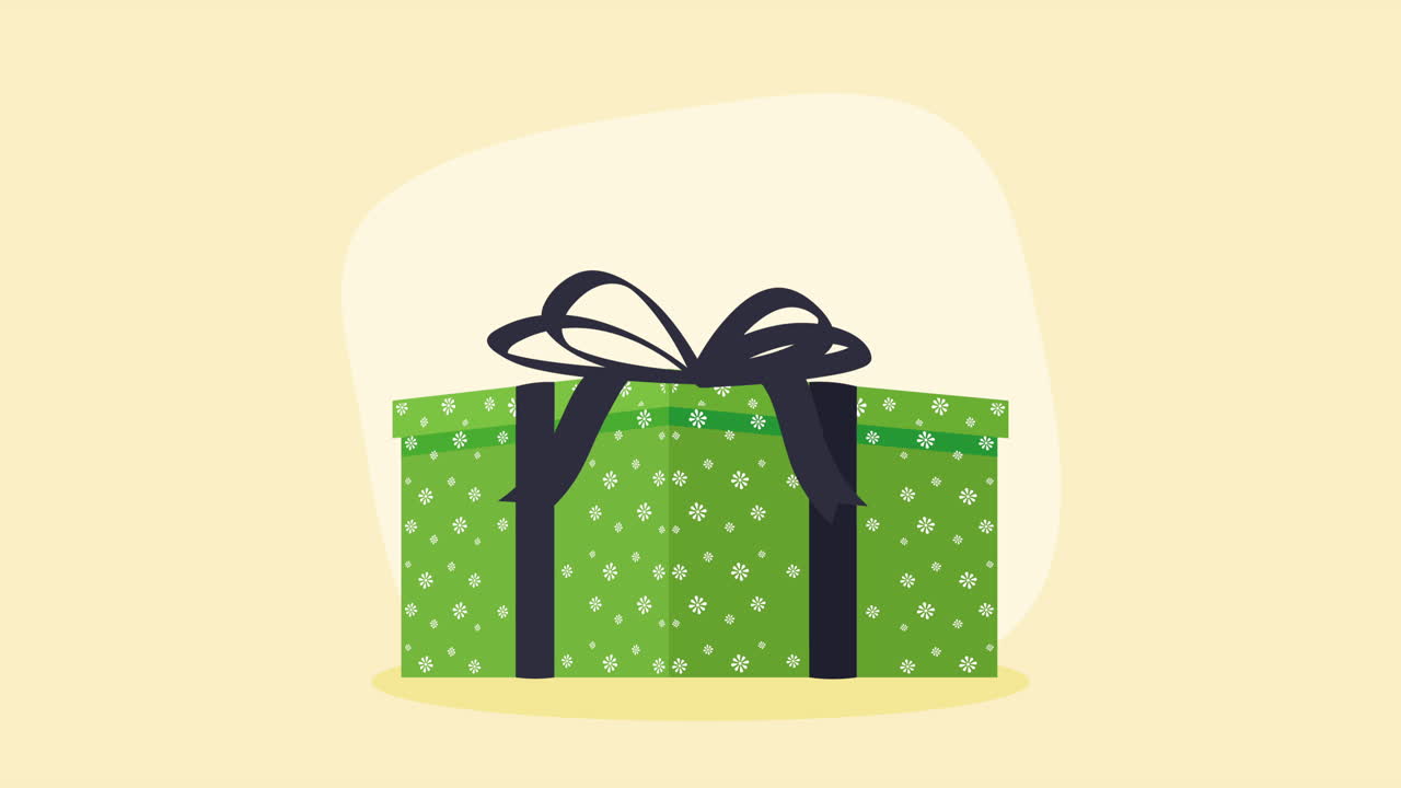 caja de regalo verde con cinta negra