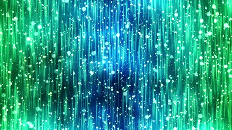 lujosas luces brillantes con partículas parpadeantes. brillo animación de bucle vintage. circular. hexagonal. lineal. concepto de decoraciones de pantalla. verde y azul.
