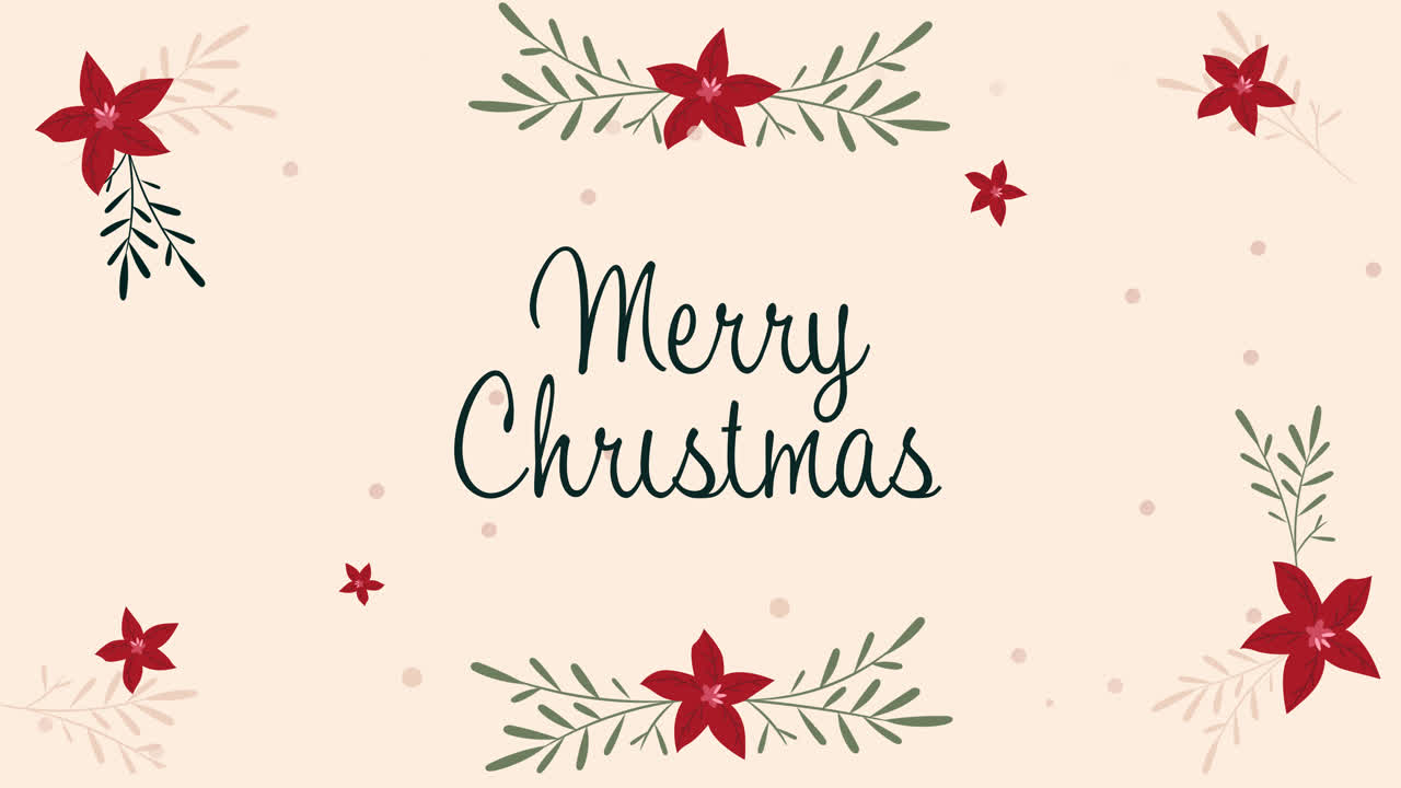 평평한 디자인으로 사랑스러운 크리스마스 카드 컬렉션의 모션 그래픽