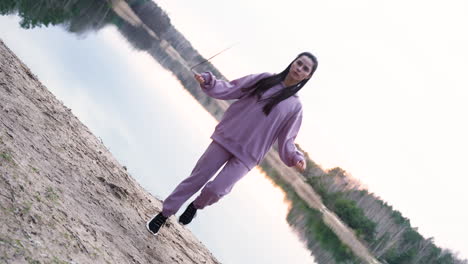 woman exercising outdoors