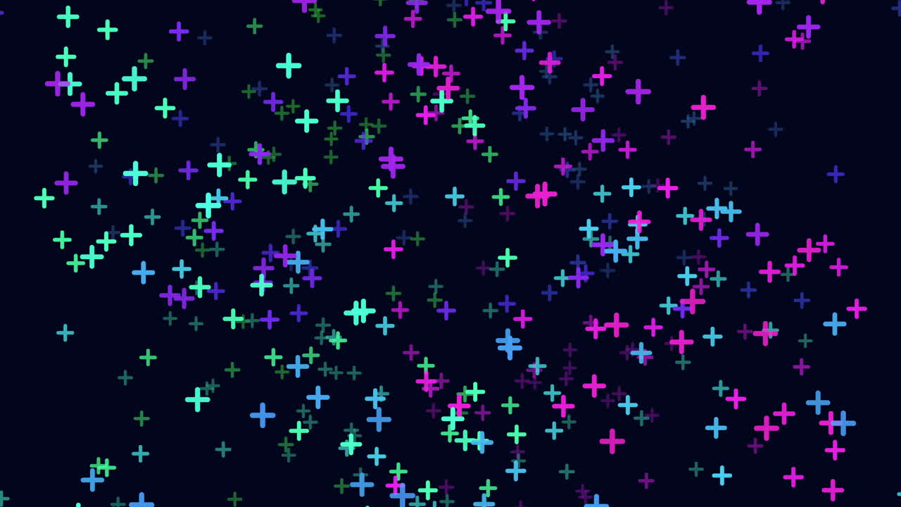 las cruces simétricas vibrantes iluminan el fondo negro
