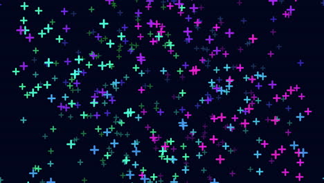 vibrant symmetrical crosses illuminate the black background