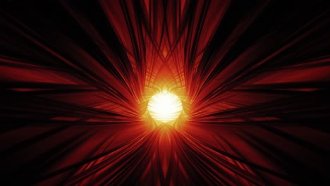 túnel luminescente de color rojo con un agujero de gusano fractal