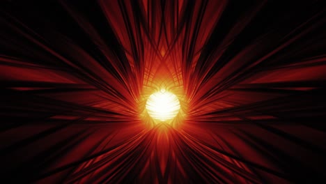 luminescent red-hued tunnel featuring a fractal wormhole