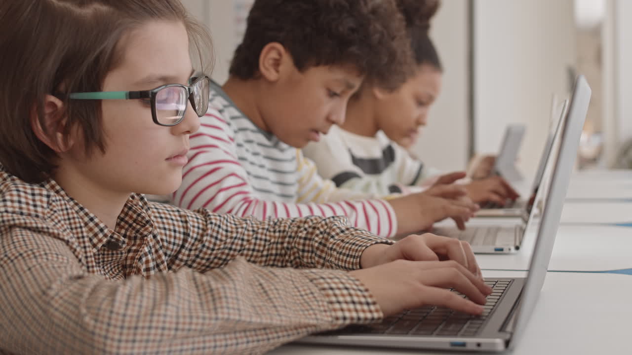 IT Lesson in Modern Multicultural School