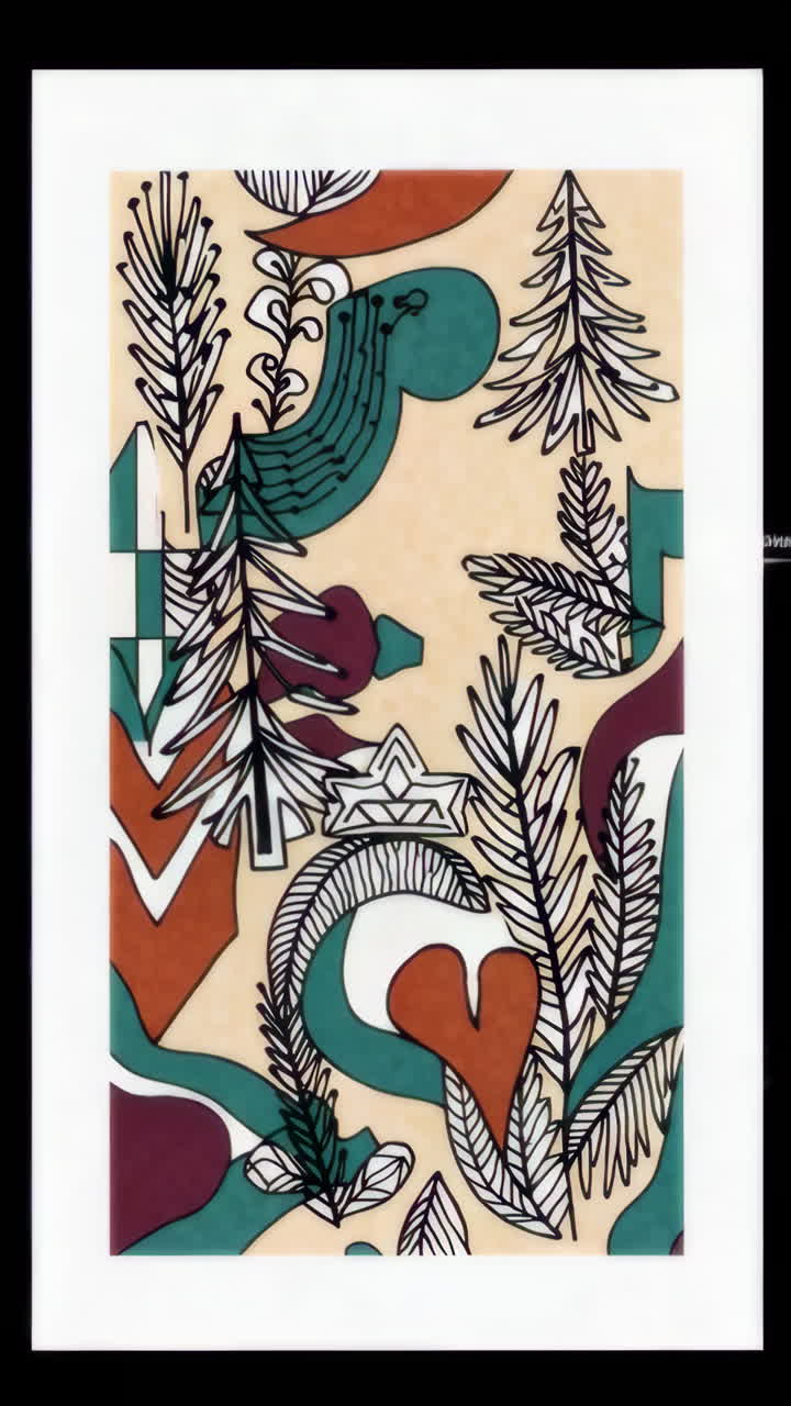 Abstract Pattern with Organic and Geometric Shapes