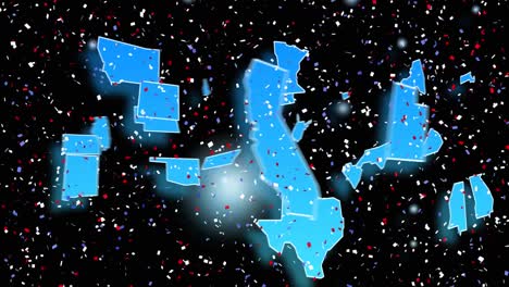Colorful-confetti-falling-against-states-map-forming-US-map