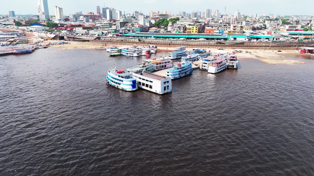 Amazon Travel Routes, Manaus City Waterfront, Transport Infrastructure