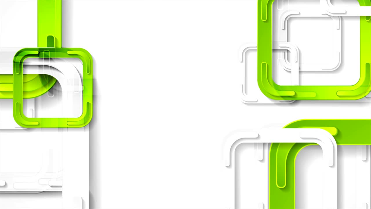 Abstract bright green squares tech video animation