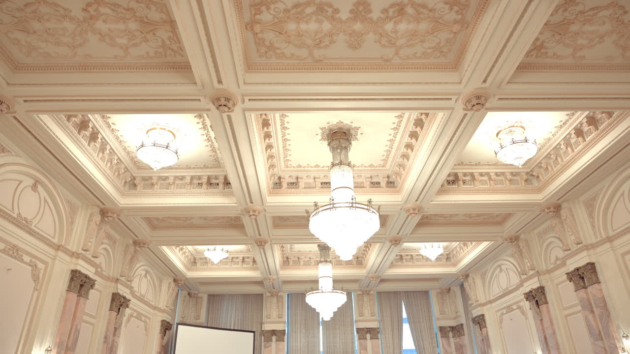 The inside of the Palace of Parliament in Bucharest, Romania