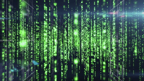 animazione di forme in movimento su punti luminosi