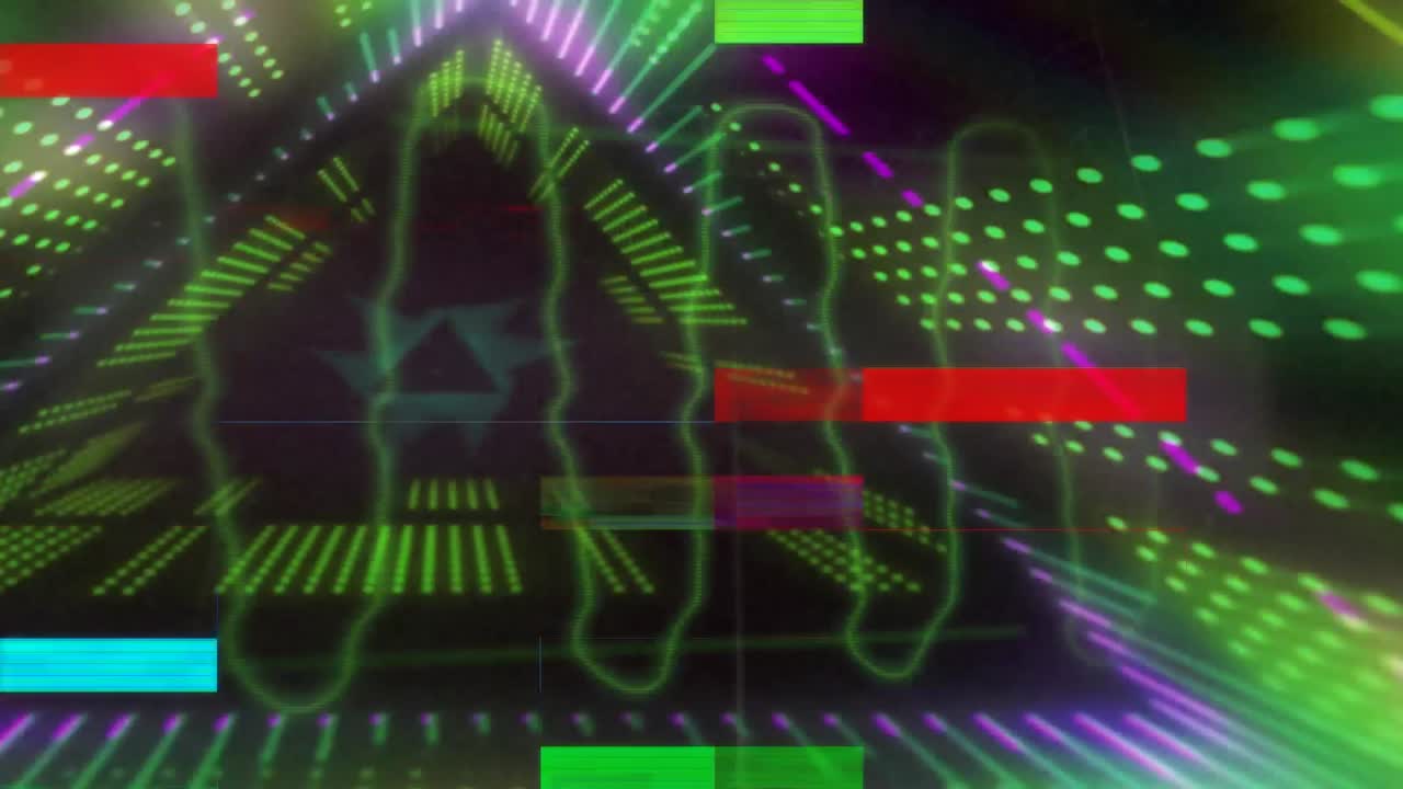 animación de distorsión colorida y luces que se mueven sobre un fondo negro