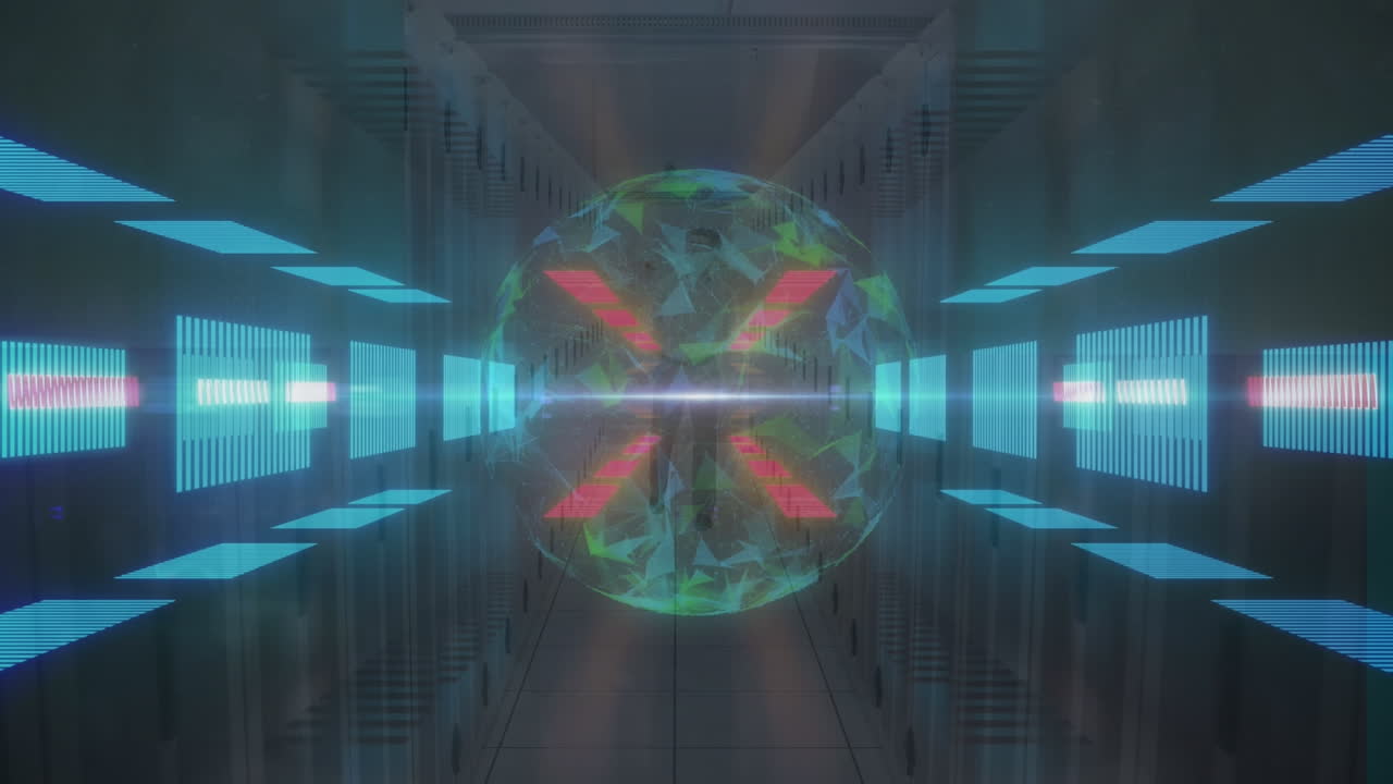 animación del globo y las luces que se mueven en el espacio digital