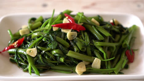 stir-fried chinese morning glory or water spinach