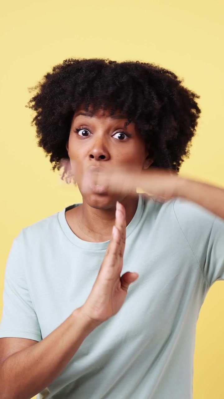 Young African American Woman Making Time Out Gesture