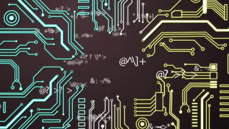 la animación digital muestra la red informática global con íconos y procesamiento de datos.