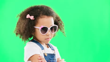 Green-screen,-fashion-and-face-of-child