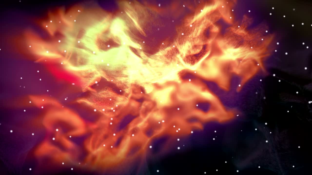 лететь через туманность, cg-анимация, цикл