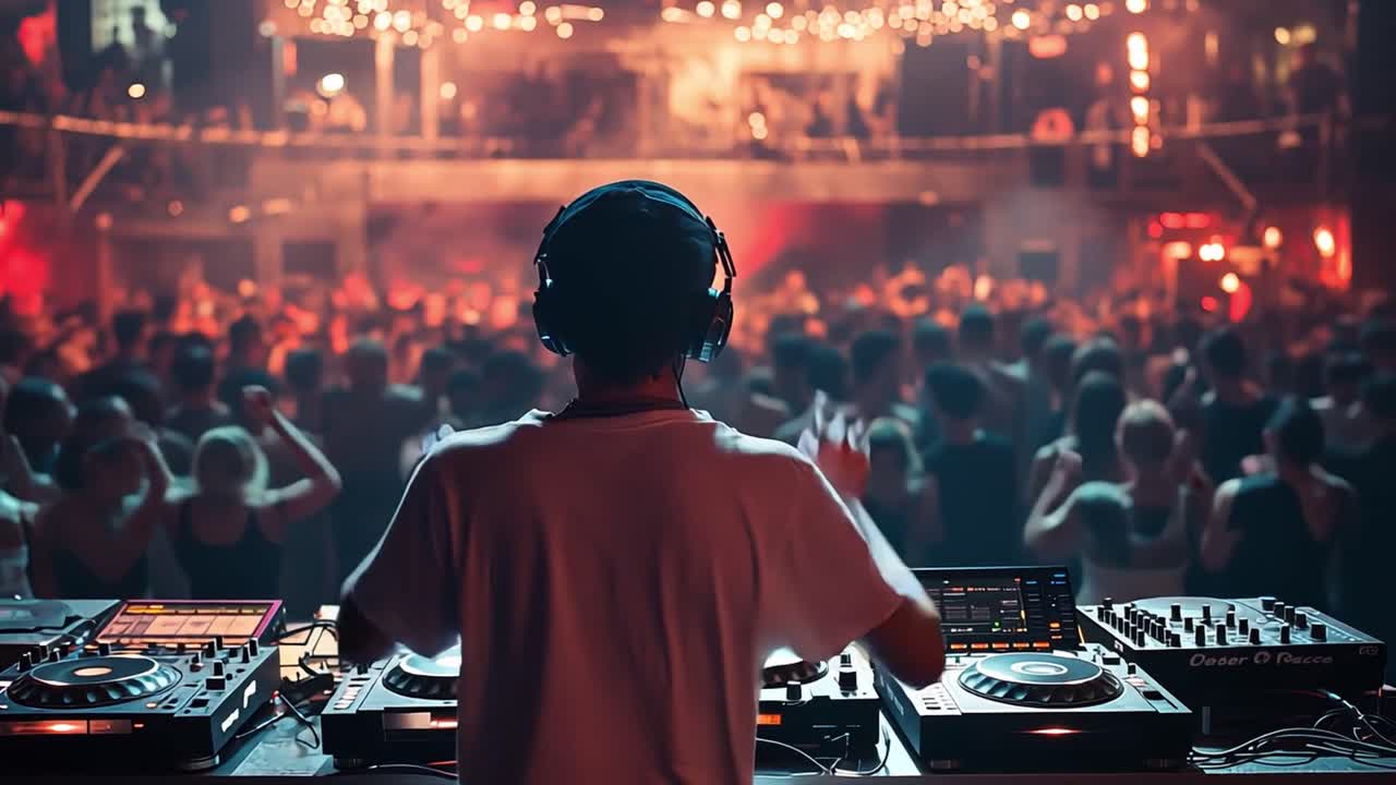 DJ performing for a crowd in a nightclub
