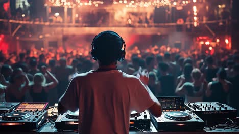 dj performing for a crowd in a nightclub