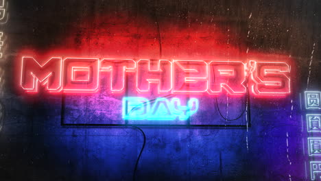 Mothers-Day-with-neon-lights-on-street-in-cyberpunk-city