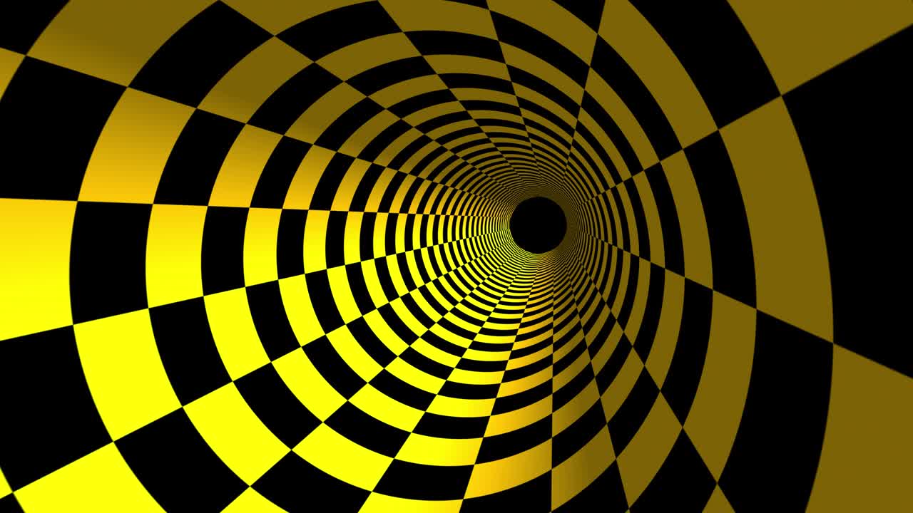 желтый анимационный гипнотический туннель