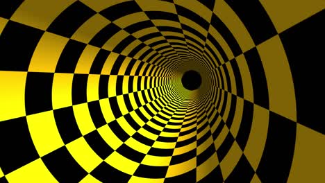 túnel hipnótico animado amarillo