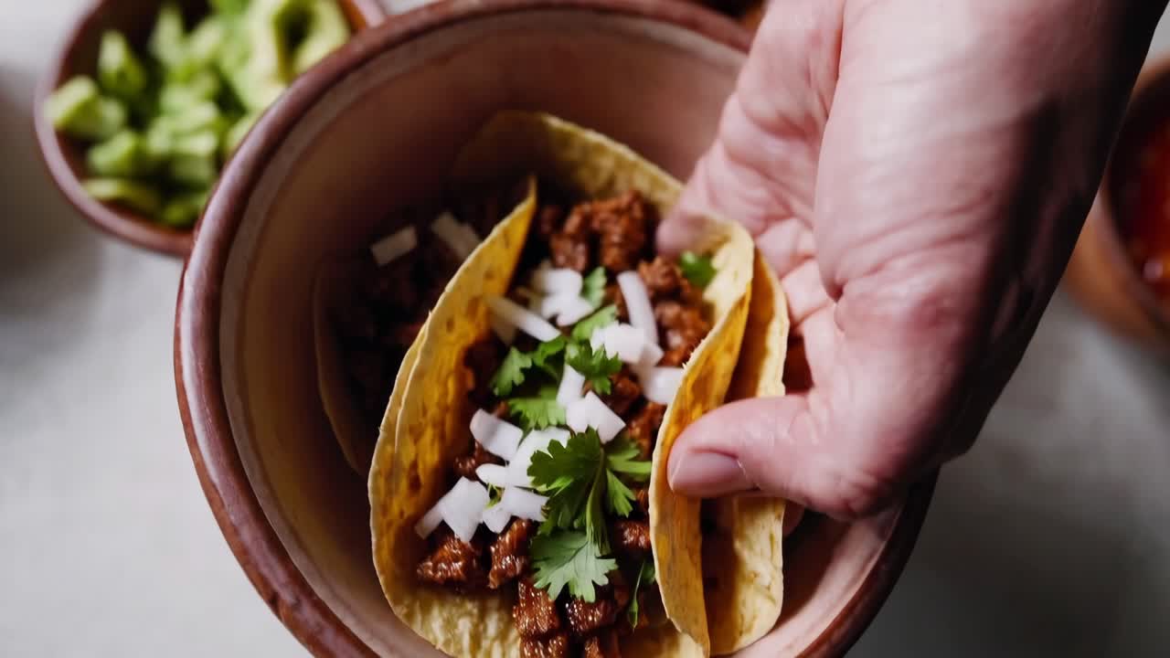 tacos de carne de res con ingredientes