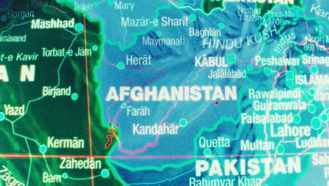 detailed map focusing on afghanistan and its neighboring countries