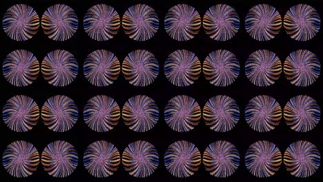 animación de giro suave girando coloridas formas de luz parpadeante, sobre un fondo negro