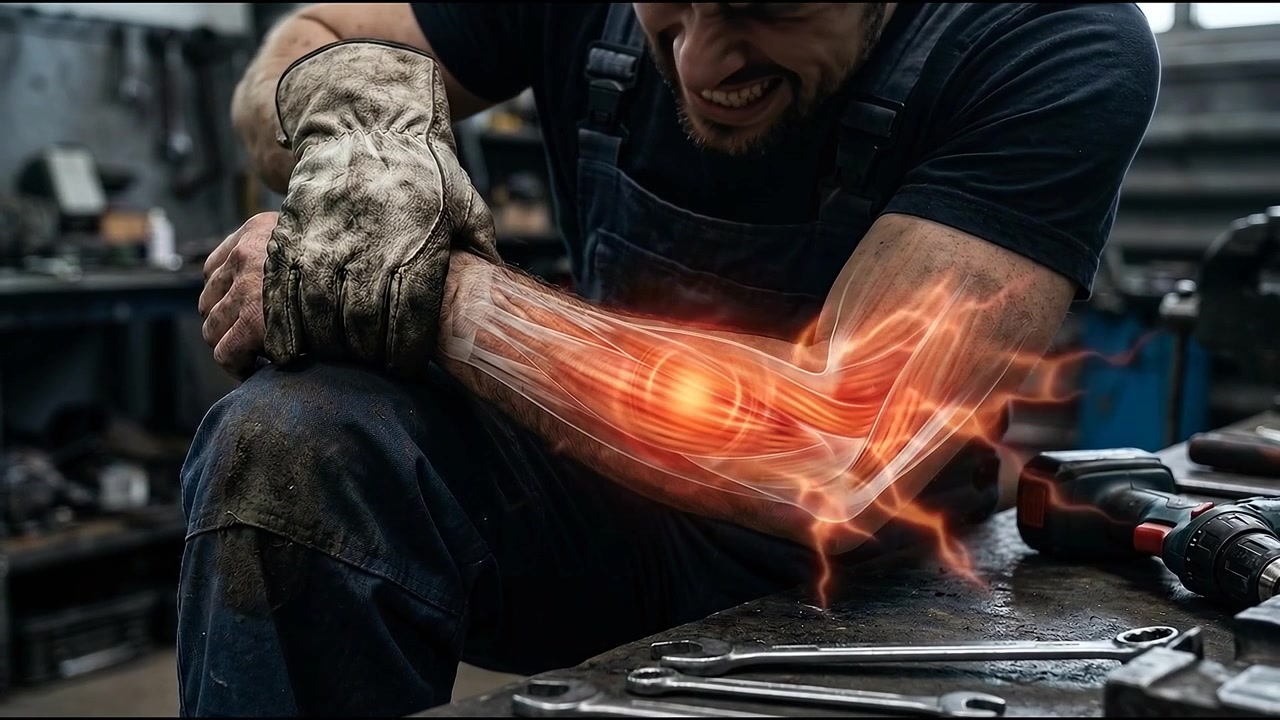 Manual Laborer Experiencing Arm and Hand Pain in Workshop