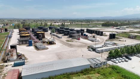 big industrial tanks filled with diesel on industrial site