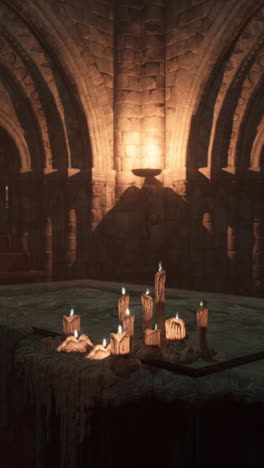 velas en una capilla oscura y antigua