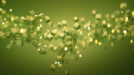 low poly green cubes are flying seamless loop 3d render animation