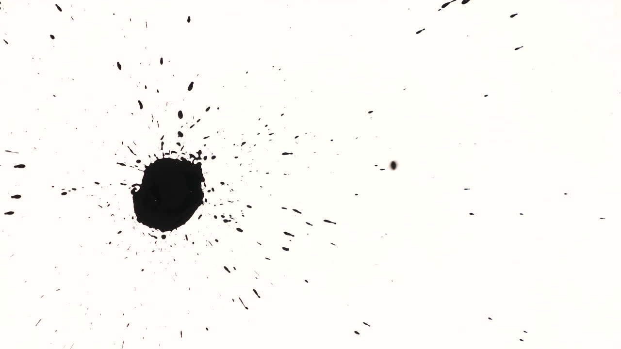 Ink splatters on white background