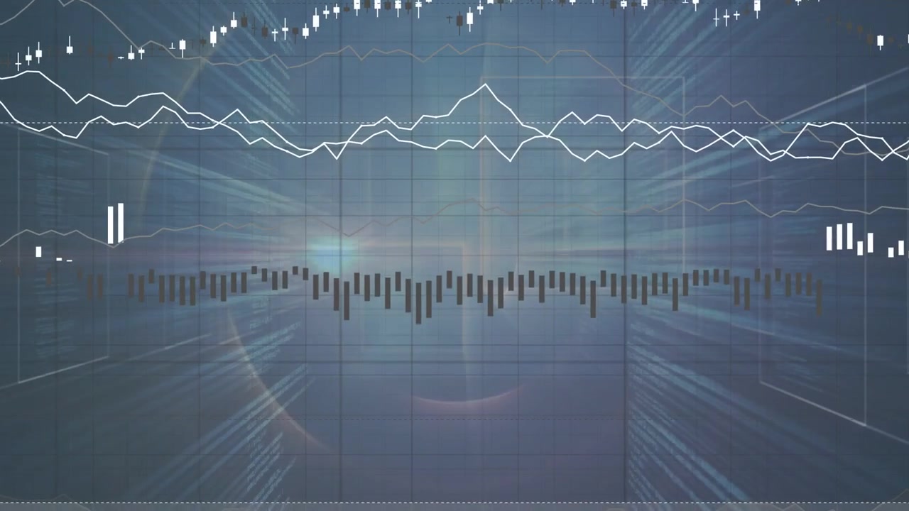 Teal radial glow sparking data HUD, charts and hist building while scan sweeping, showing trends