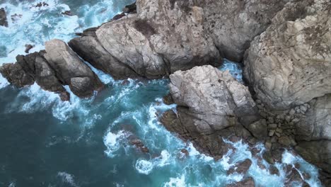tilt down above cliff in oaxaca coast, mexico