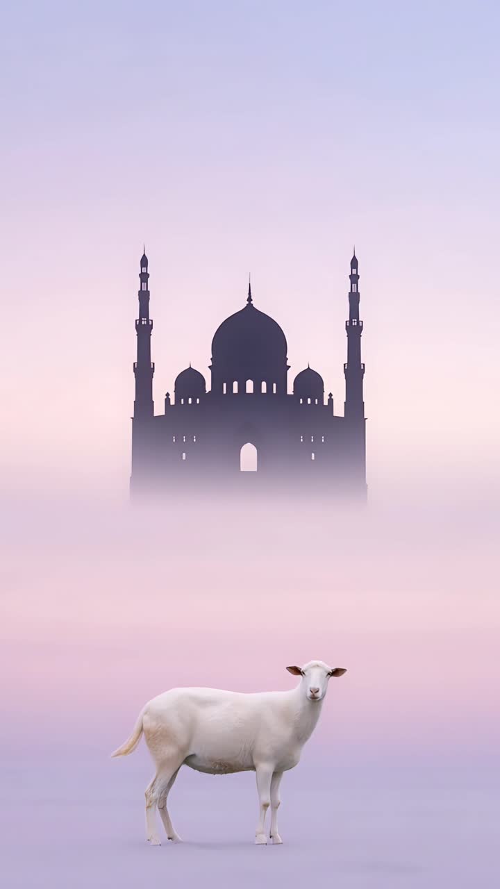 Mesquita Eid al-Adha Fundo Islâmico 4K.
