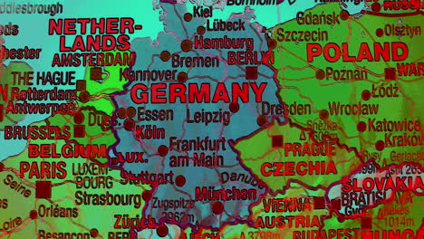 detailed political map of germany and surrounding european countries