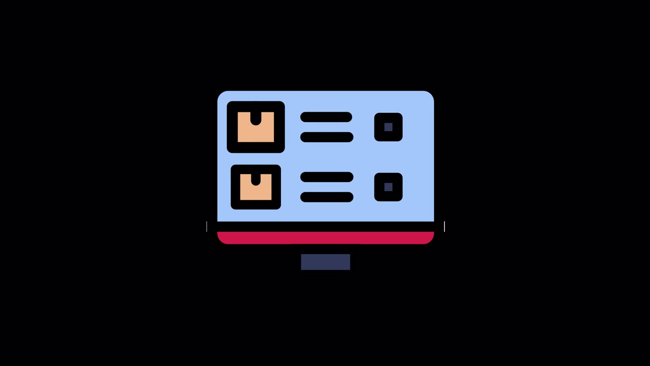 Animated Computer Monitor Icon Displaying Package List