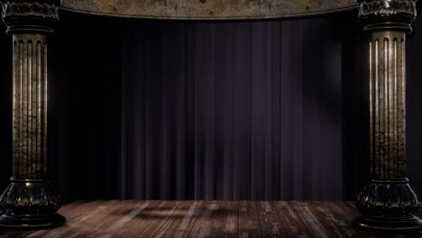 stage curtain with light and shadow