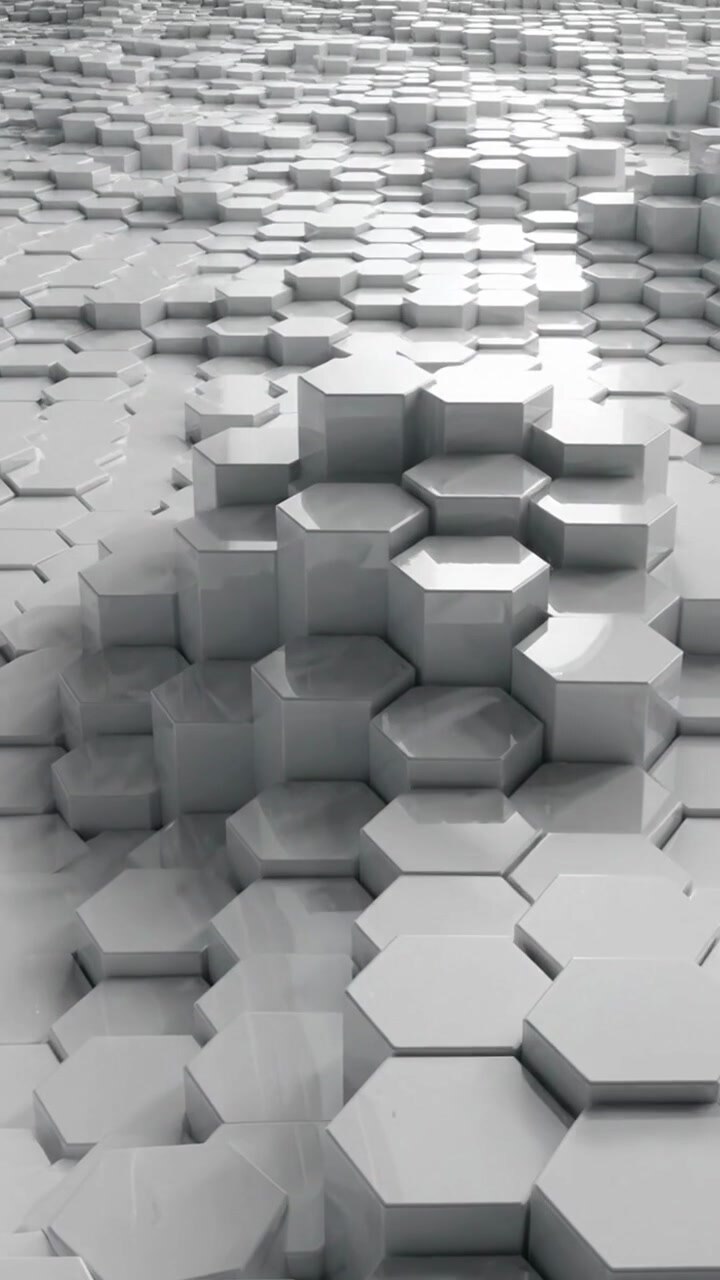 Sfondo astratto esagonale bianco in loop di animazione