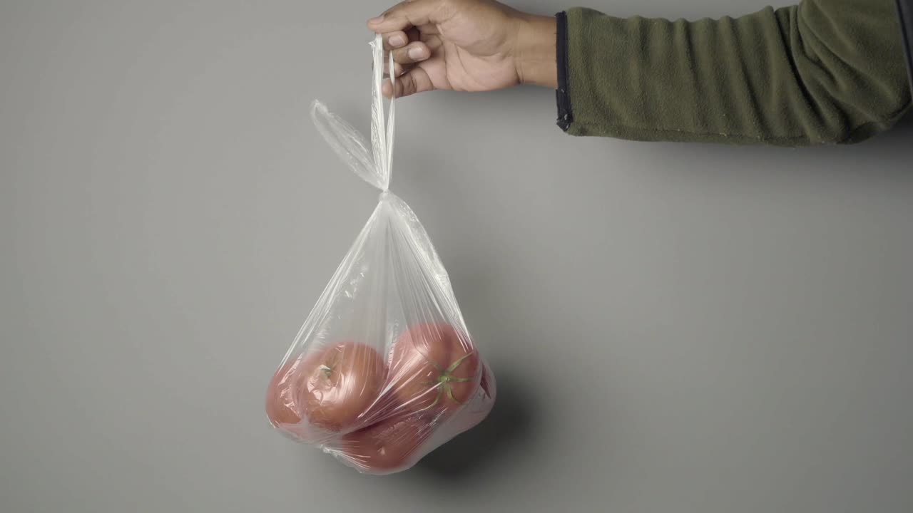 Tomatoes in a plastic bag