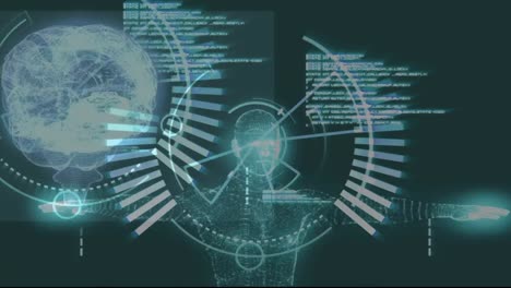 animation of brain with technology and data processing