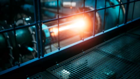futuristic cyberpunk power plant thermonuclear or nuclear reactor