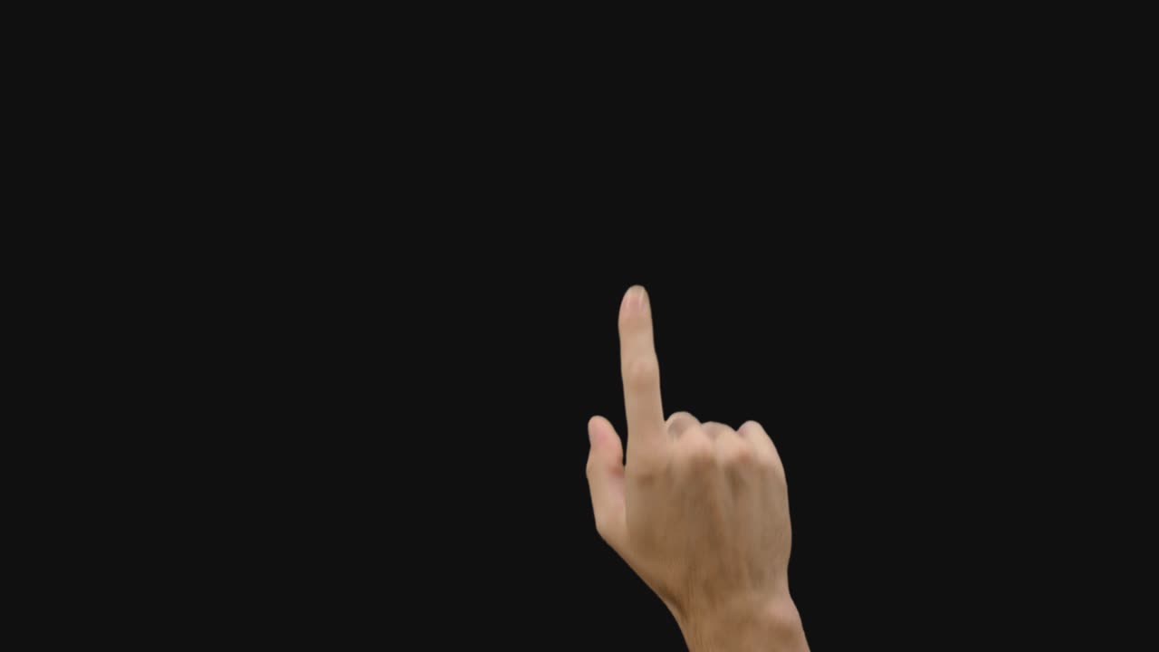 10개의 다른 사전 키의 세트, 크로마 키, 투명한 터치 스크린, 녹색 스크린에서 빠르고 느린 손짓