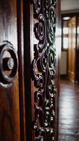 ornate carved wooden door detail