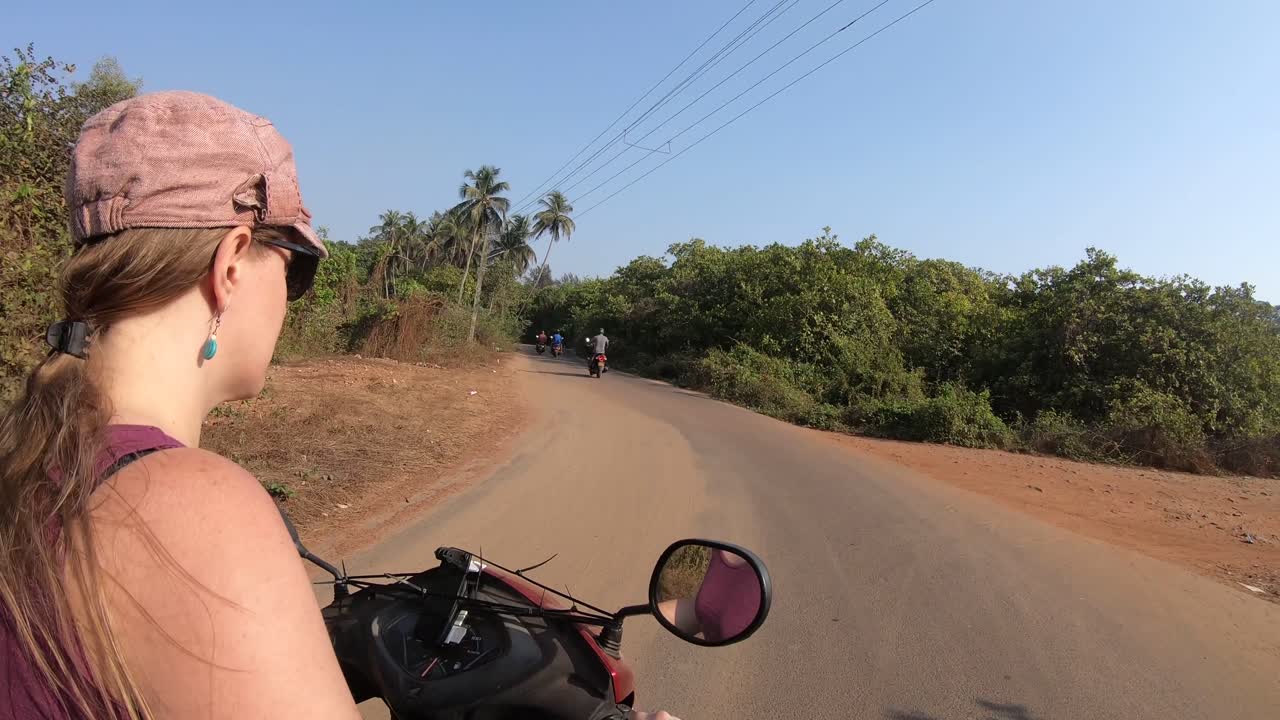 Riding view from over the shoulder